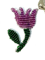Colorful Beaded keyring in Tulip shape
