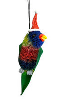 Bristlebrush Rainbow Lorikeet hanging christmas tree ornament