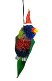 Bristlebrush Rainbow Lorikeet hanging christmas tree ornament