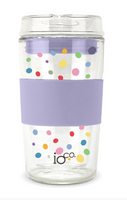 IOCO 12 OZ Limited Edition - Confetti Lavender Glass Coffee Traveler Cup