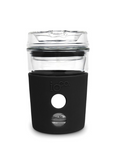 IOCO 4OZ Black Piccolo - Reusable Glass Coffee Travel Cup
