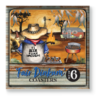 Lisa Pollock Beer O’Clock Fair Dinkum’ Set of 6 coaster