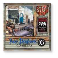 Lisa Pollock Man Cave Fair Dinkum’ Set of 6 coaster