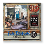 Lisa Pollock Man Cave Fair Dinkum’ Set of 6 coaster