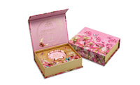 Lisa Pollock Rose Quartz Heart Bracelet with Bamboo tray and box - Saying: Mum you are my Sun my Moon & all of my Stars!
