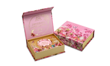 Lisa Pollock Rose Quartz Heart Bracelet with Bamboo tray and box - Saying: Mum you are my Sun my Moon & all of my Stars!
