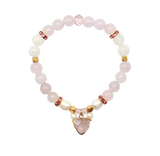 Lisa Pollock Rose Quartz Heart Bracelet - Saying on Tray - Mum you are my Sun my Moon and all of my Stars!