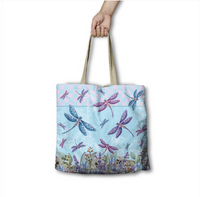 Lisa Pollock Shopping Bag RSB82 Lavender Dragonflies