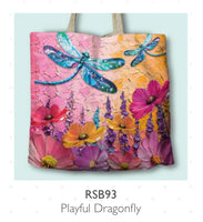 Lisa Pollock Shopping Bags RSB93 Playful Dragonfly
