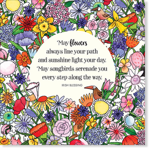 Twigseeds Cards - Friendship - May flowers always line your path and sunshine light your day. May songbirds serenade you every  Step along the way. Front of card - filled with flowers