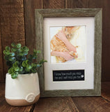 Miss You Pet Memorial frame - Saying - I know how muc you miss me and I will miss You too. White Mat - Image of Cat