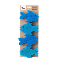 Sales pack of 4 fish shaped sponges with scourer