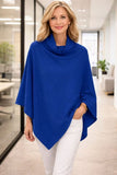 Oil Blue Colourd - Beautiful Ponchos, cosy and warm for mid session wear or inside cooler areas. Made from 50% wool and 50% Viscose. Great colours that will match all colours.