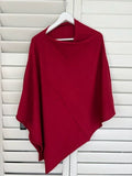 Light Maroon Coloured - Beautiful Ponchos, cosy and warm for mid session wear or inside cooler areas. Made from 50% wool and 50% Viscose. Great colours that will match all colours.