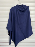 Navy Coloured - Beautiful Ponchos, cosy and warm for mid session wear or inside cooler areas. Made from 50% wool and 50% Viscose. Great colours that will match all colours.