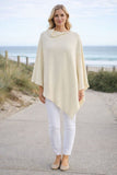 Cream White Coloured  Beautiful Ponchos, cosy and warm for mid session wear or inside cooler areas. Made from 50% wool and 50% Viscose. Great colours that will match all colours.