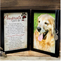 Pet Loss Photo Frame Dog with ribbon to place tag or engrave name