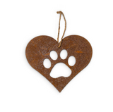 Pet Paw Print Large  - Hanging in Rust 20cm x 18cm 