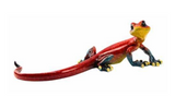 Red Speckled Gecko made from Resin. Great item to interest and brighten any garden area.