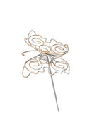 Metal Silver and Copper Butterfly on Stick.