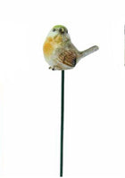 Small Beige Bird on a Stake 24cm Height Bird Made from Resin, Stake is metal