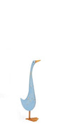 Small Metal Blue Duck 9x8.5x37.5cm blue body with yellow beak and orange feet