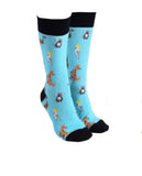 Sock Society - Aussie Animals In Aqua body and black tops toes and heels