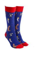 Sock Society - Aussie Animals With Navy body and red tops toes and heels