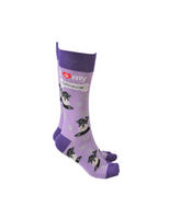 Sock Society - Dog - I love my Schnauzer - Light Purple body with Purple top toes and heels