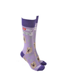 Sock Society - Dog - I love my Yorkshire Terrier - Lavender body with Purple top toes and heels