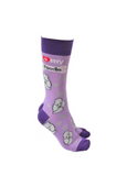 Sock Society - Dog - I love my Poodle - Light Purple body with Deep Purple top toes and heels