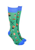 Sock Society BBQ - Green Body and junior Blue Tops Toes and Heels