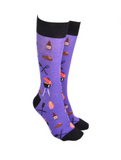 Sock Society BBQ - Purple Body and Black Tops Toes and Heels