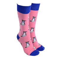 Sock Society Bow Tie Cats - Pink Body and Junior Blue Tops Toes and Heels