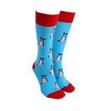 Sock Society Bow Tie Cats - Aqua Body and Junior Red Tops Toes and Heels