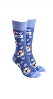 Sock Society - Dog - Bulldog  - Navy Blue Body and Dusty blue tops toes and Heels