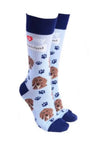 Sock Society Dog - Dachshund in Light Blue with Navy Tops Toes and Heels