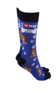 Sock Society - Dog - I love my Jack Russell - Navy body with Black top toes and heels