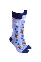 Sock Society - Dog - I love my German Shepherd - Lavender body with Navy Topes toes and Heels