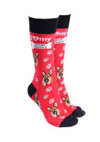 Sock Society - Dog - I love my German Shepherd Red body with Black tops toes and heels