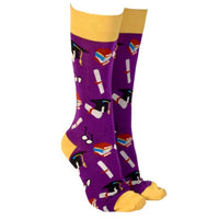 Sock Society Graduation - Purple Body with Yellow Top, toes and heels