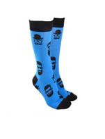 Sock Society Hipster with Blue Body and Black Tops Toes and heels