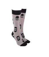 Sock Society Hipster with Grey Body and Black Tops Toes and heels