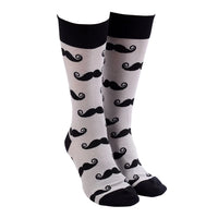 Sock Society Moustache Beige Black Tops Toes and heels