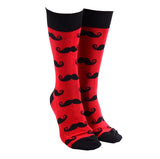 Sock Society Moustache Red Black Tops Toes and heels