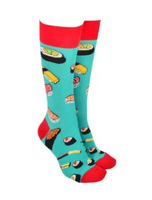 Sock Society Sushi - Green Body and Red Tops Toes and Heels