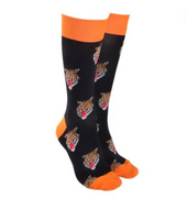 Sock Society - Tiger - Black body with Orange top toes and heels