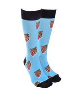 Sock Society - Tiger - Light Blue body with Black top toes and heels