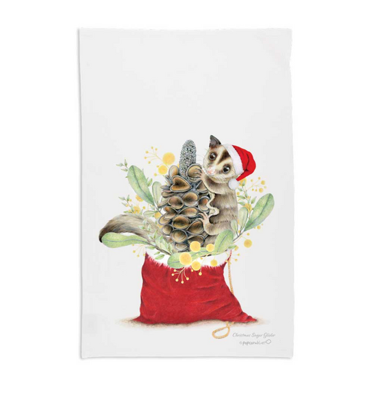 Sugar Glider Christmas Teo Towel by Popcorn Blue