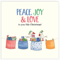 Twigseeds - Christmas Card - Peace Joy and Love to you this Christmas Front of card.